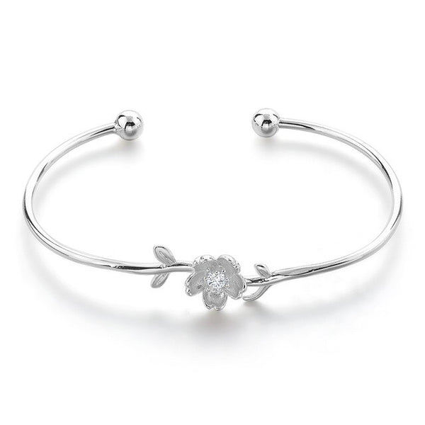 Pink Flower Cuff Bracelet