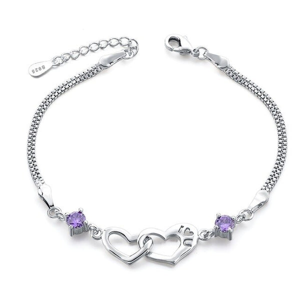 Double Heart Crystal Bracelet