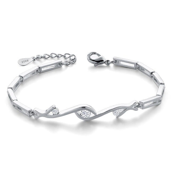 Silver Luxury Brand Cuff Bracelet