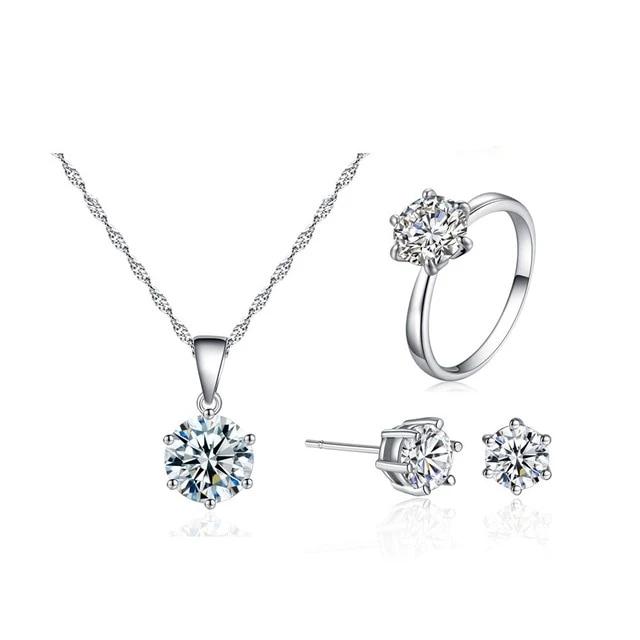 Cubic Zirconia Round Stone Lovers Set