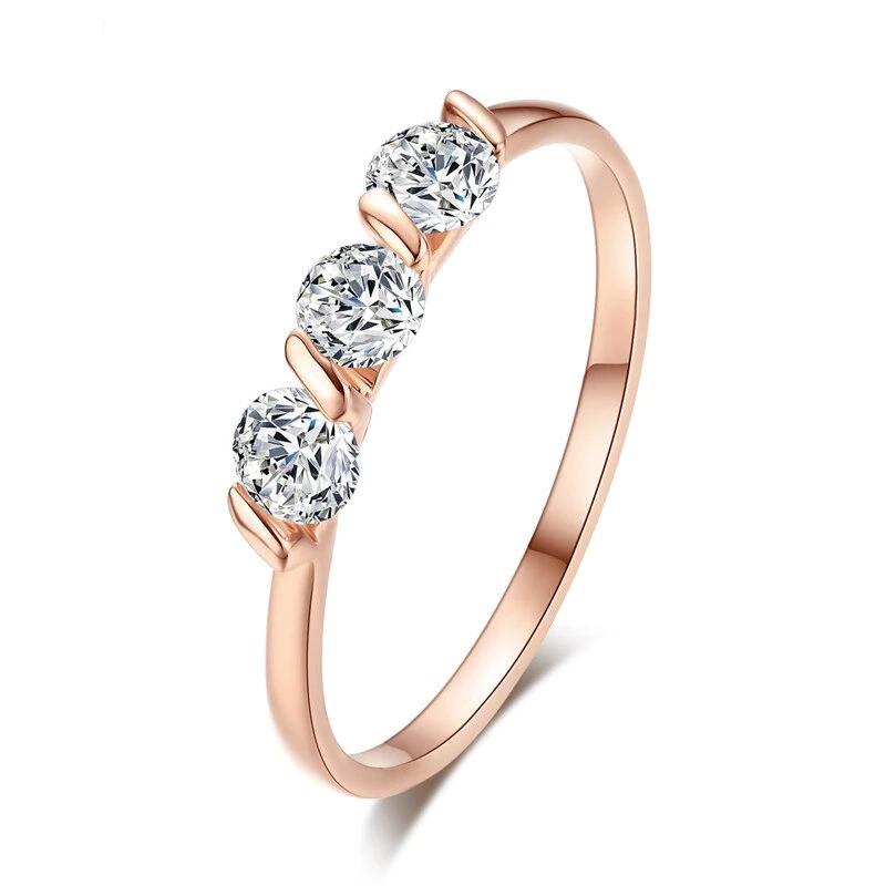Rose Gold CZ Color Romantic Engagement Ring