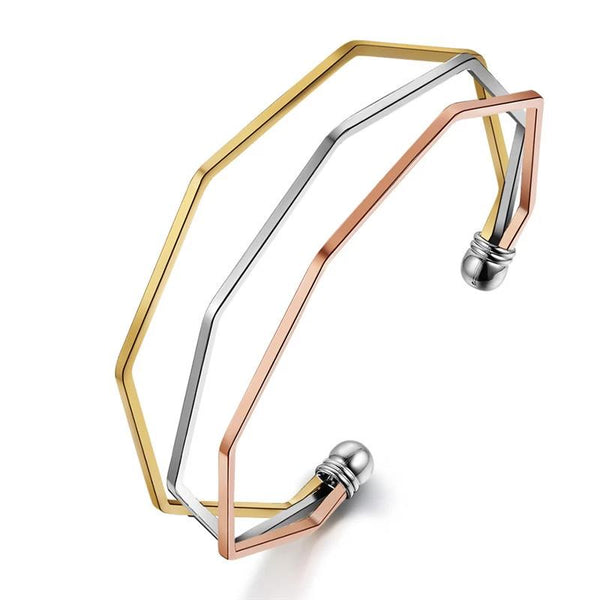 Silver Metal Colorful Open End Bracelet