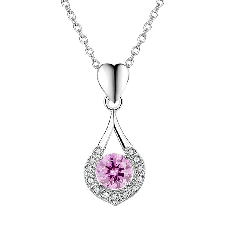 Pink/White Cubic Zirconia Stone Jewelry