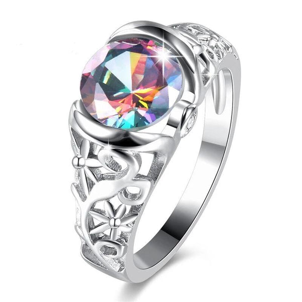 Hollow Stone Mystic Rainbow Ring