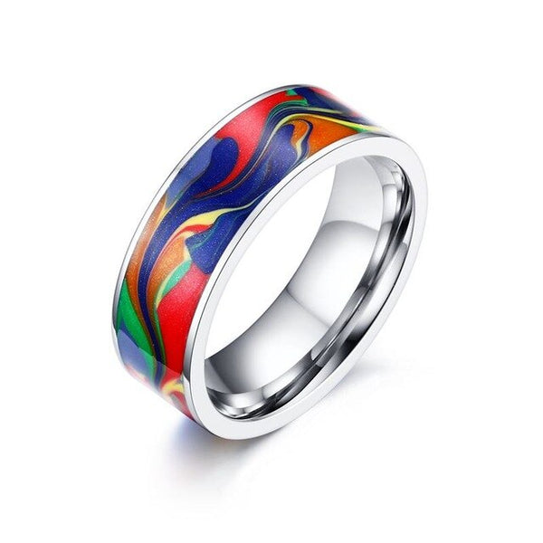 Abstract Oil Painting Ring