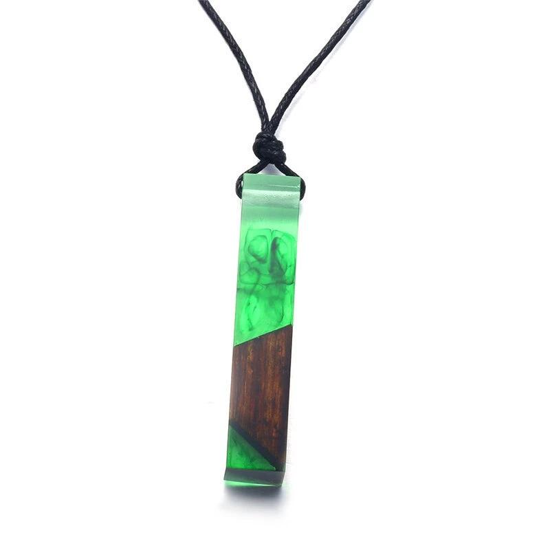 Green Solid Wooden Necklace