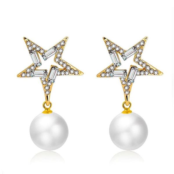 Gold Star Crystal Earring