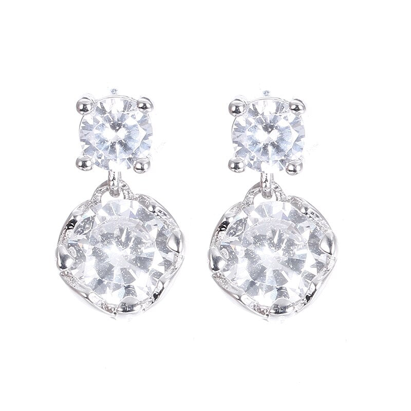 Shining Zirconia Stud Earrings