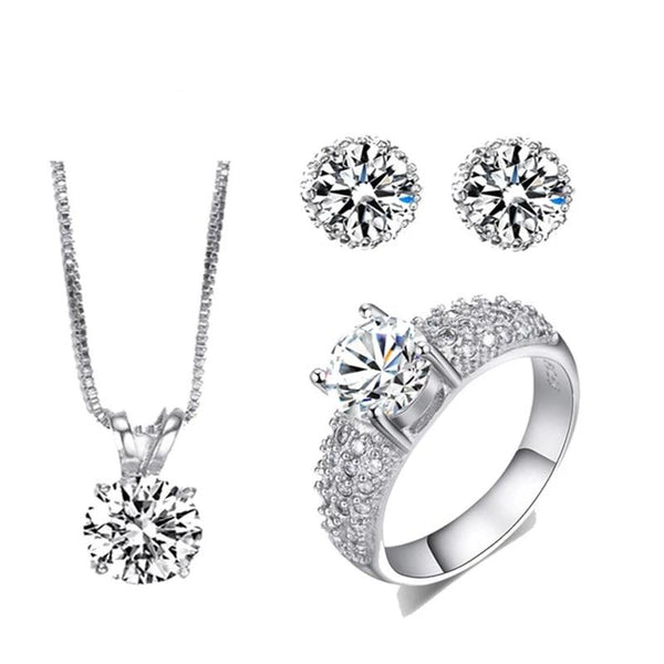 White Gold Color Jewelry Sets